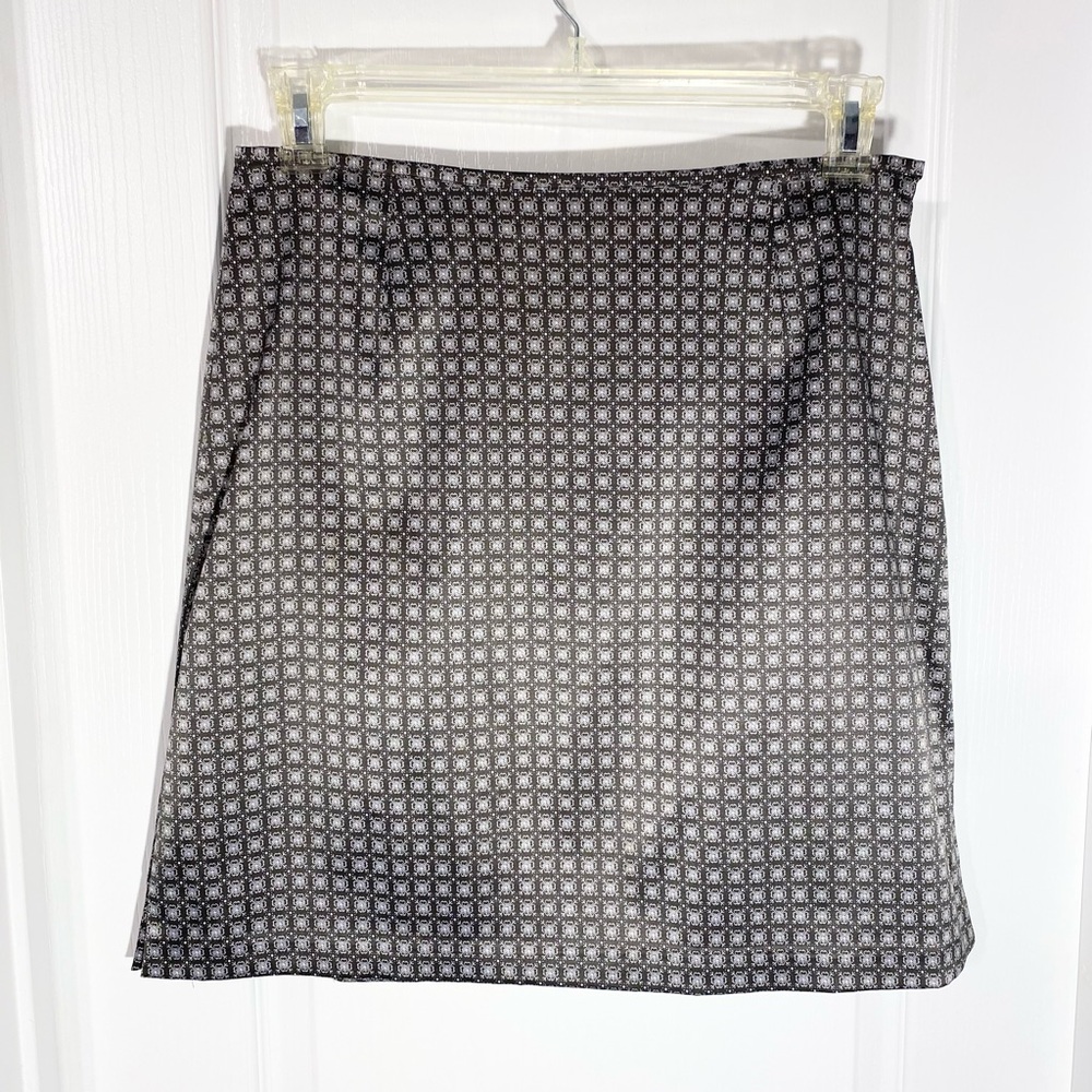 90s The Limited Geometric Floral Mini Skirt Vintage Gray Silver Size 10